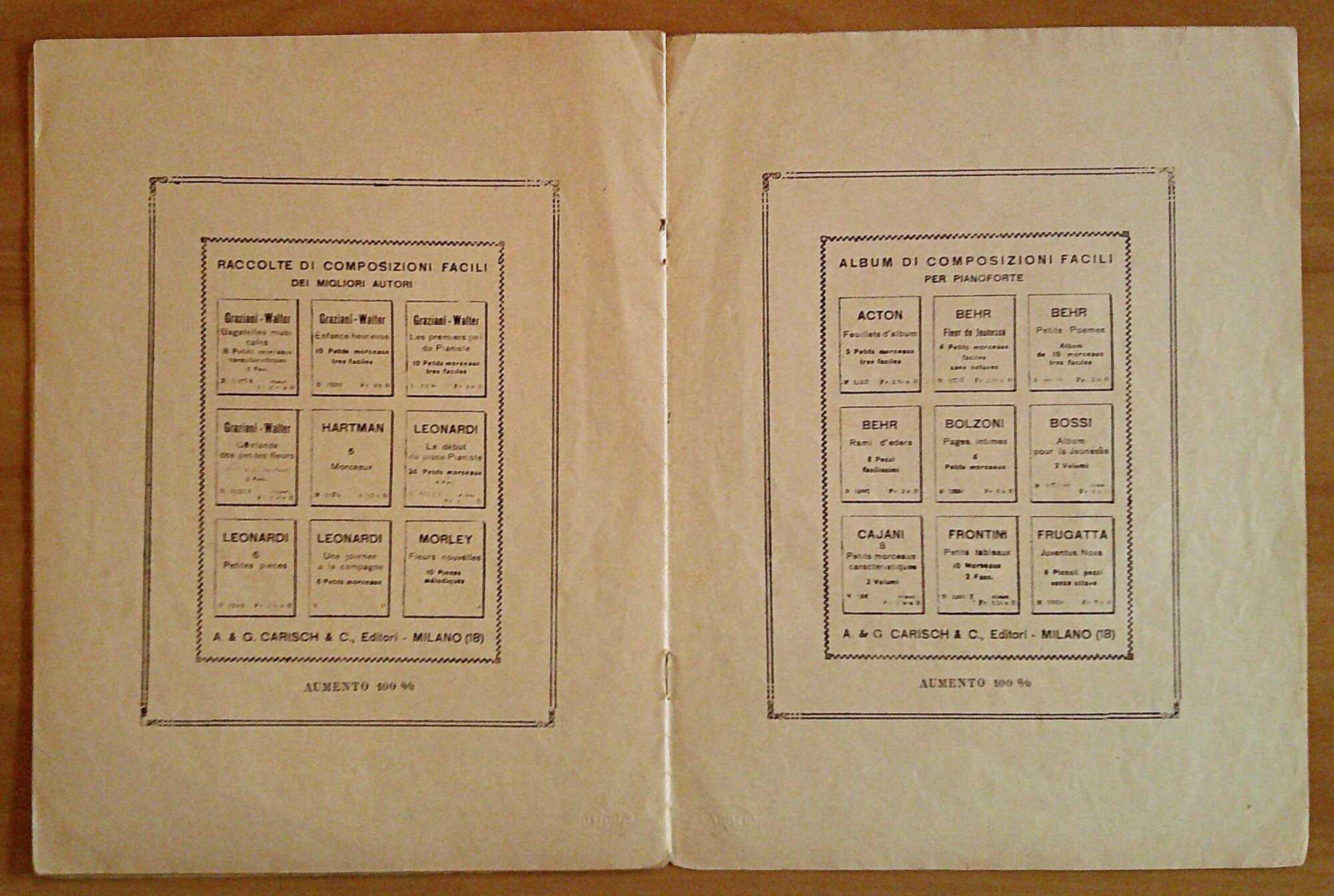 Spartito PINOCCHIO AVVENTURE DI UN BURATTINO, anni '50 - Cop. CASALTOLI