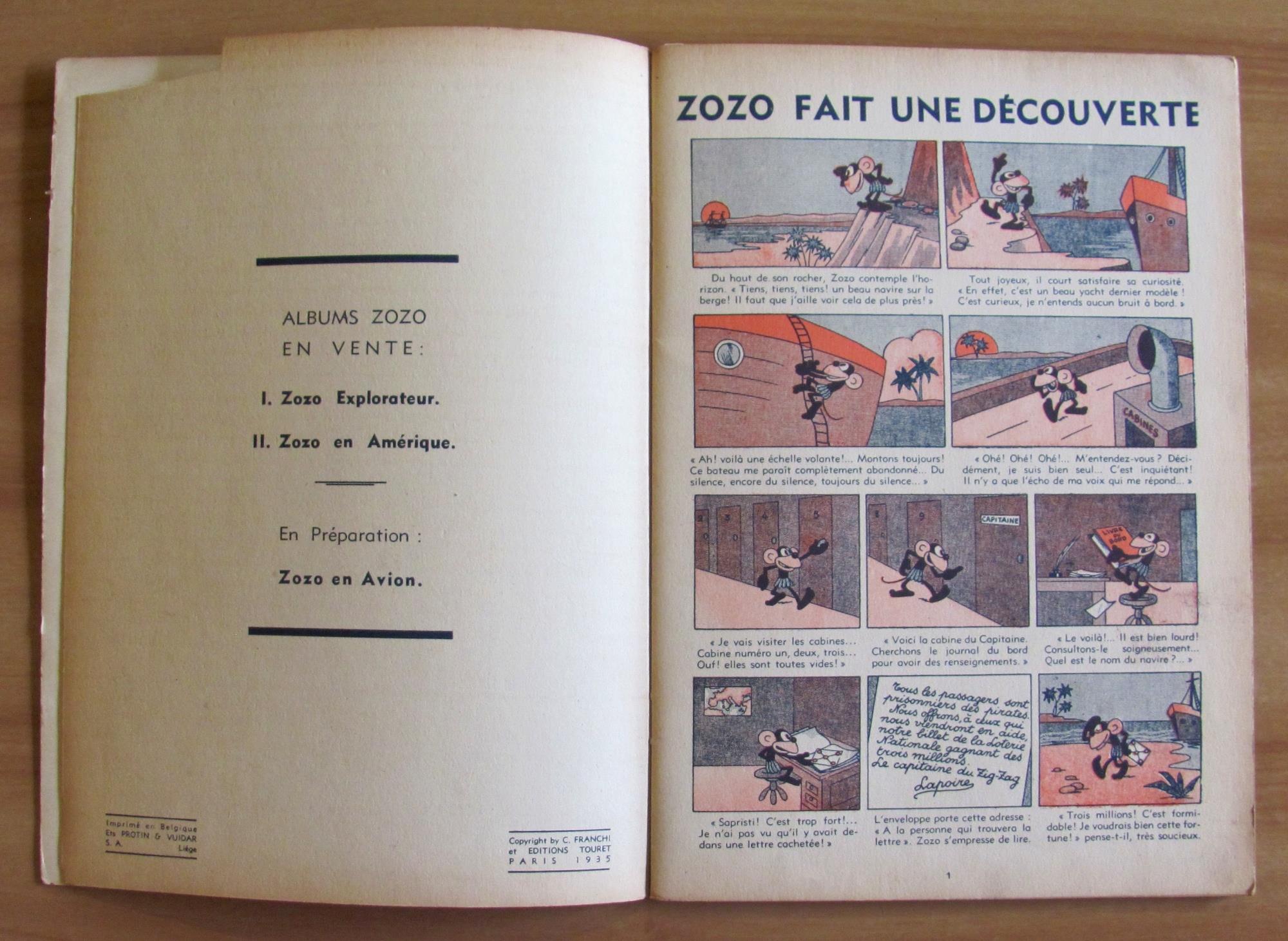ZOZO EXPLORATEUR, 1935 - con POP-UP