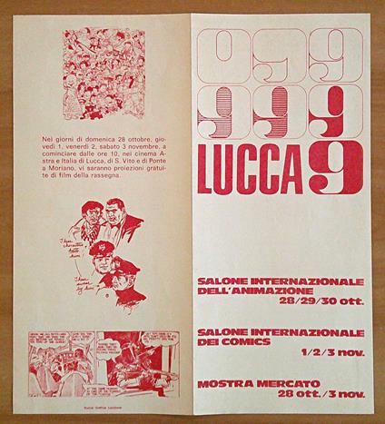 Depliant LUCCA 9 Salone Internazionale dei COMICS - 28 Ott./3 Nov. 1973 - copertina