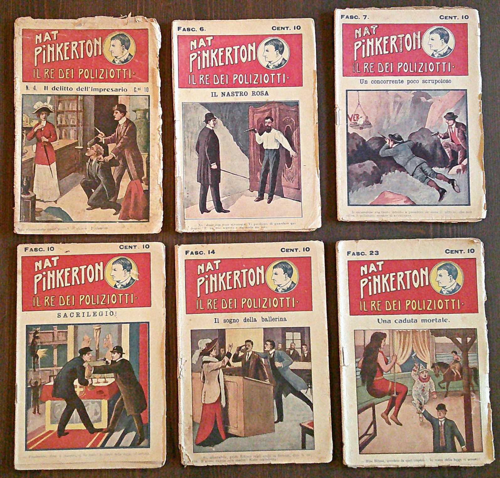 Lotto di 12 Fascicoli N.4/53 - NAT PINKERTON Re dei Poliziotti, I Serie, 1910 ca