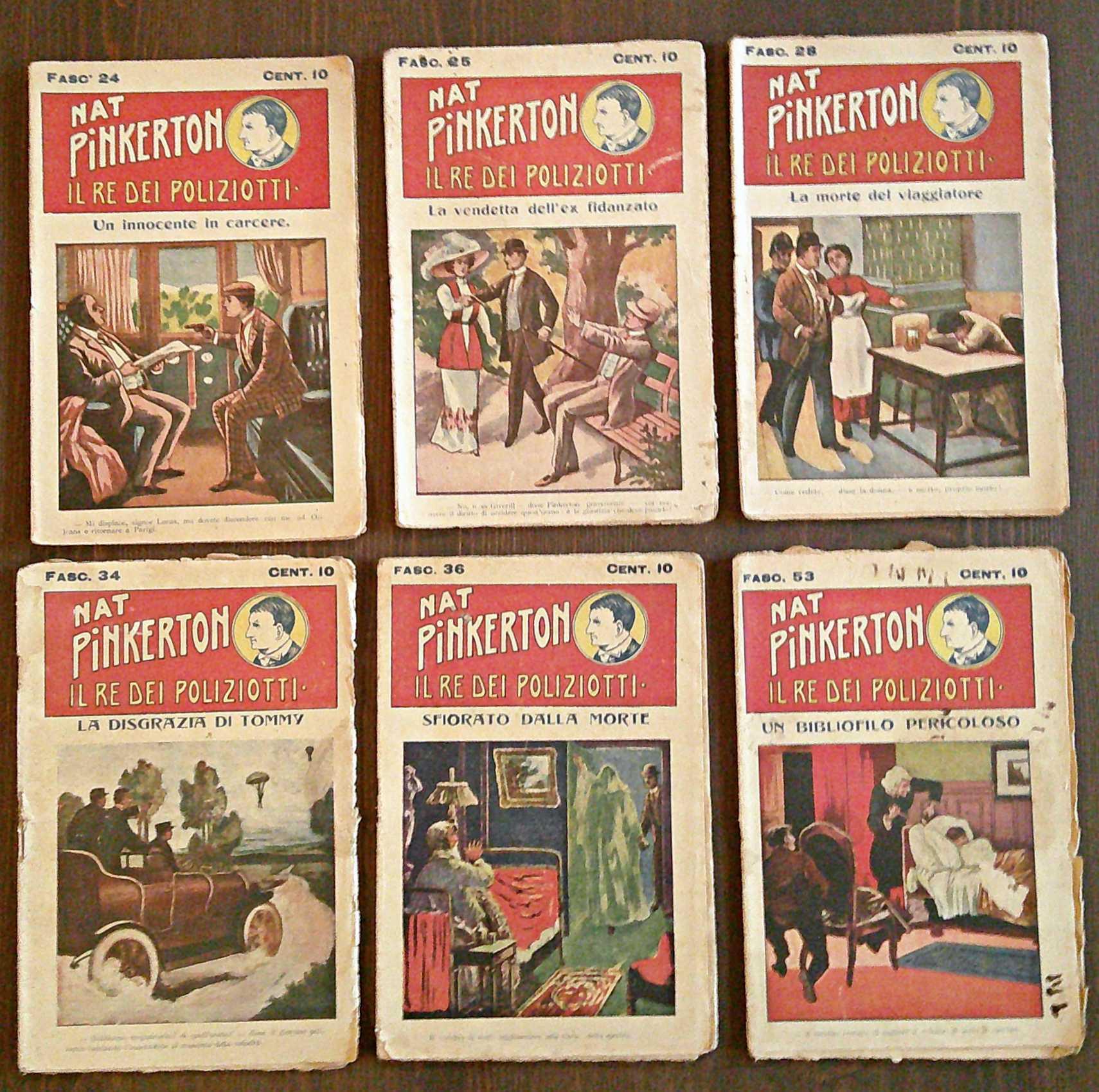 Lotto di 12 Fascicoli N.4/53 - NAT PINKERTON Re dei Poliziotti, I Serie, 1910 ca