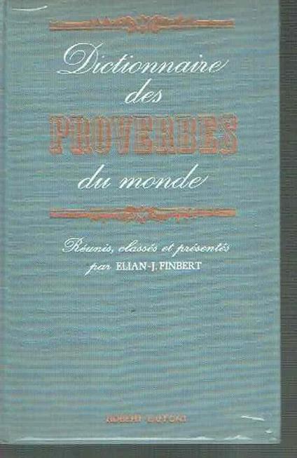 Dictionnaire Des Proverbes Du Monde - copertina