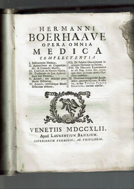 Hermanni Boerhaave Opera Omnia Medica Complectentia - copertina