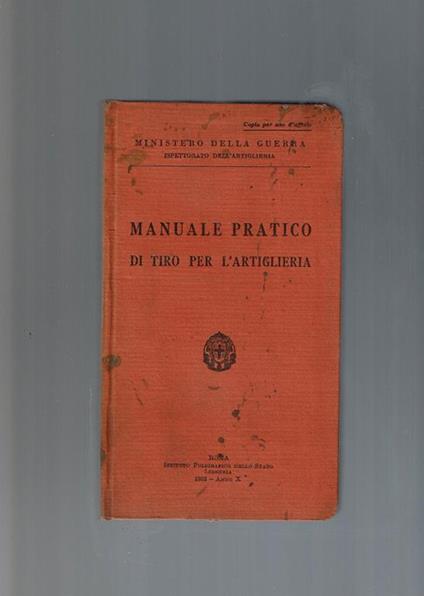 Manuale Pratico Di Tiro Per L'Artiglieria - copertina