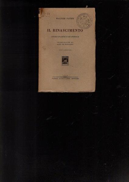 Il Rinascimento Studi D'Arte E Di Poesia - copertina