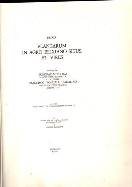 brixia plantarum in agro brixiano situs, et vires - copertina