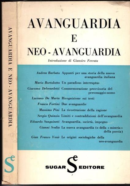 Avanguardia E Neo-Avanguardia - copertina