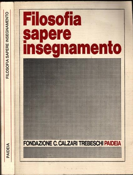 Filosofia, sapere, insegnamento - copertina