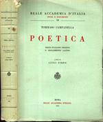 Poetica Testo Italiano Inedito E Rifacimento Latino - Tommaso Campanella
