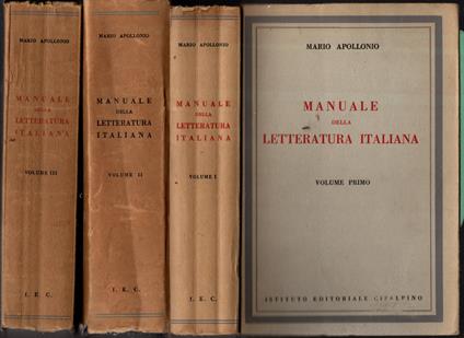 Manuale Della Letteratura Italiana 3 Volumi - Mario Apollonio - copertina