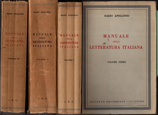 Manuale Della Letteratura Italiana 3 Volumi - Mario Apollonio - copertina