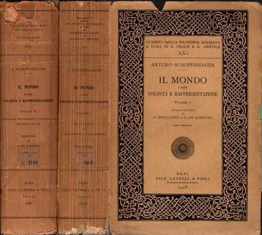 Il Mondo Come Volonta' E Rappresentazione 2 Volumi - Arthur Schopenhauer - copertina