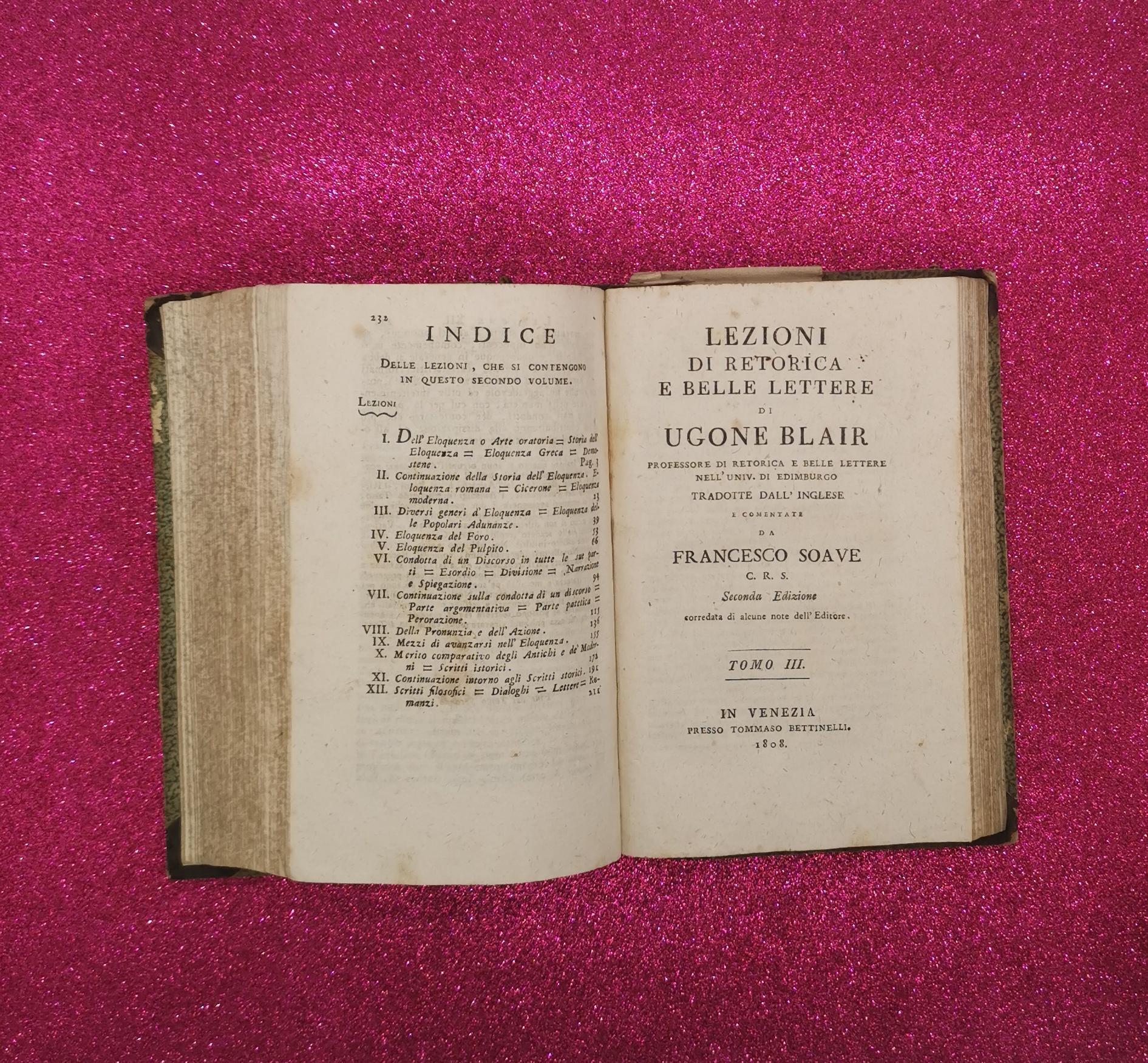 Lezioni Di Retorica E Belle Lettere Di Ugone Blair 1807