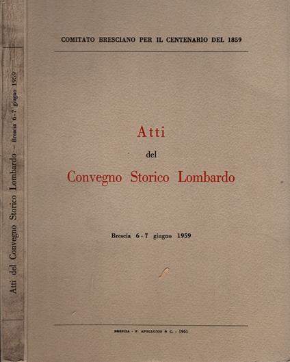 Atti del Convegno Storico Lombardo - copertina