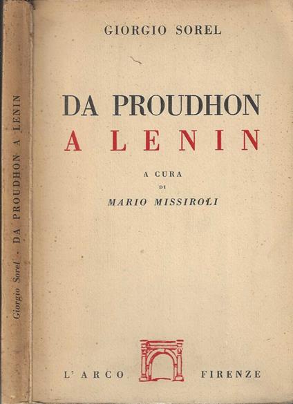 Da Proudhon a Lenin a cura di Mario Missiroli - Georges Sorel - copertina