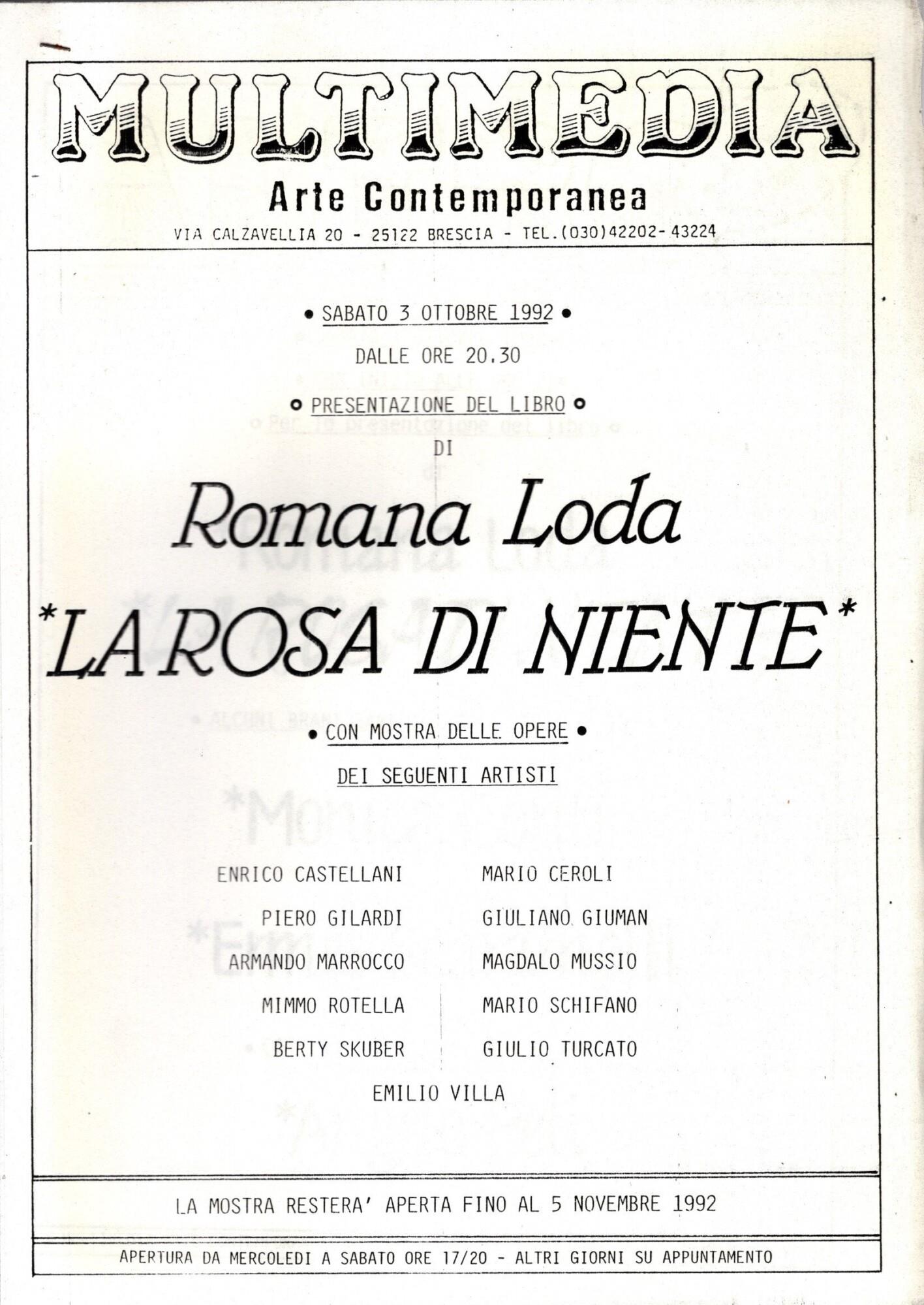 La Rosa di niente - Romana Loda