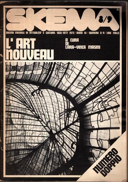 L' art nouveau. Skema. agosto - settembre 1972 / anno IV / numero 8-9 - copertina