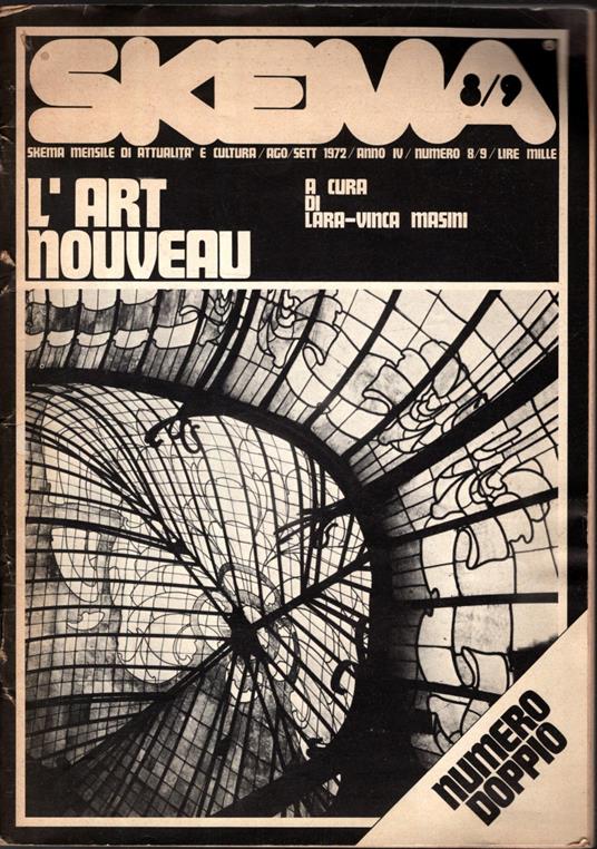L' art nouveau. Skema. agosto - settembre 1972 / anno IV / numero 8-9 - copertina