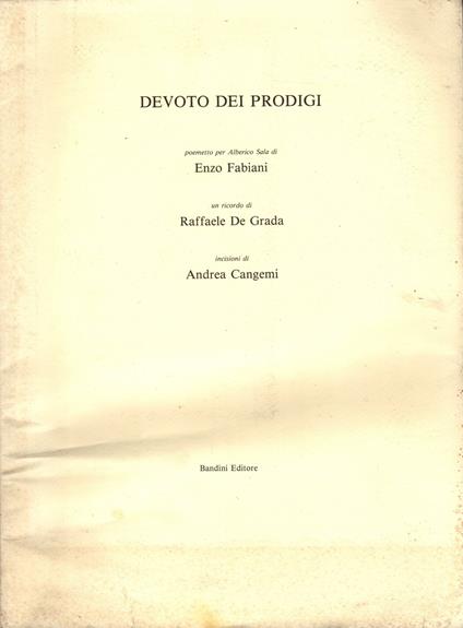 Devoto dei prodigi - Enzo Fabiani (Bandini Editore) 1994 - copertina