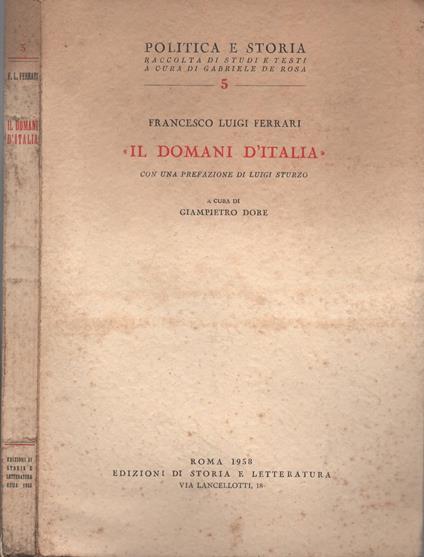 «Il Domani d'Italia» di Francesco Luigi Ferrari - copertina