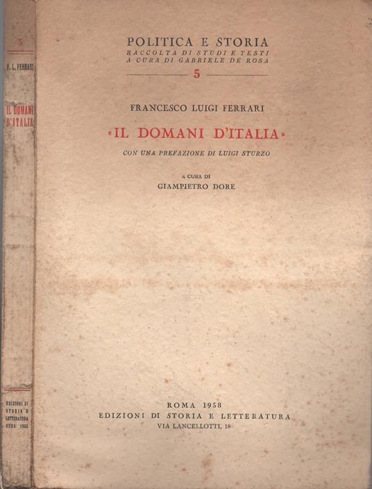 «Il Domani d'Italia» di Francesco Luigi Ferrari - copertina