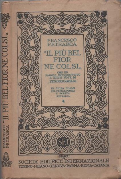 Il piu' bel fior ne colsi di Francesco Petrarca - copertina
