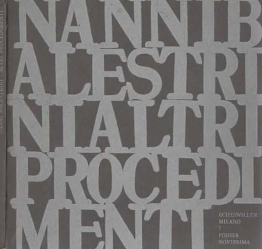 Nanni balestrini - Altri procedimenti. 1964-1965 - copertina
