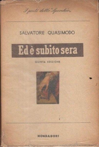 Ed è subito sera - Salvatore Quasimodo - copertina
