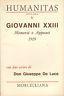 Memorie e appunti 1919. Con due scritti di Don Giuseppe De Luca - Giovanni XII - copertina