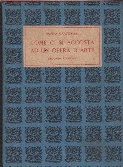 Come ci si accosta ad un'opera d'arte - Mario Martinozzi - copertina