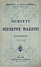 Scritti Di Giuseppe Mazzinni. Vol.1 - Filosofia - copertina