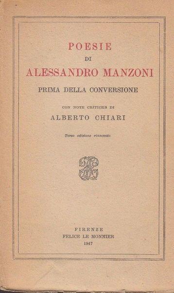 Poesie Di Alessandro Manzoni - Alberto Chiari - copertina