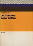 Le frontiere della critica - Sergio Pautasso - copertina