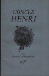 L' oncle Henri - Marcel Jouhandeau - copertina
