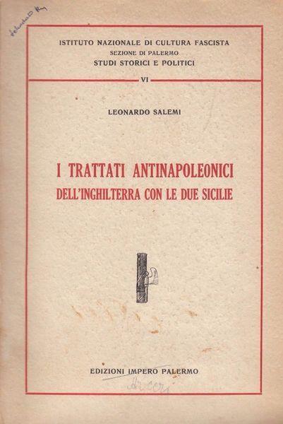 I Trattati Antinapoleonici Dell'Inghilterra Con Le Due Sicilie - Lucia Salemi - copertina