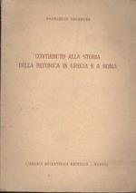 Contributo alla storia della retorica in Grecia e Roma