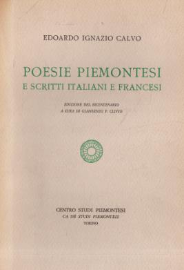Poesie piemontesi e scritti italiani e francesi - copertina