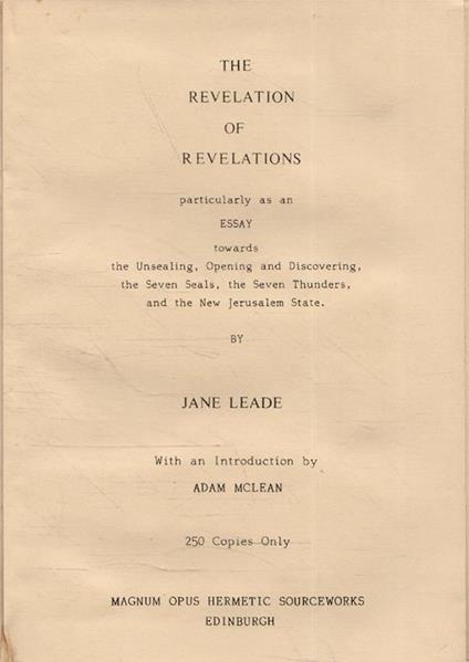 The revelation of revelations - copertina