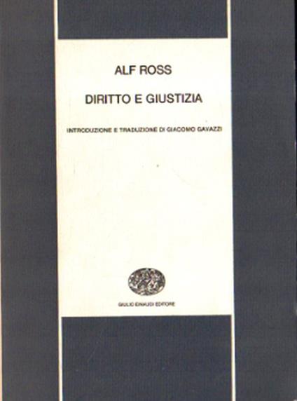 Diritto e giustizia - Alf Ross - copertina