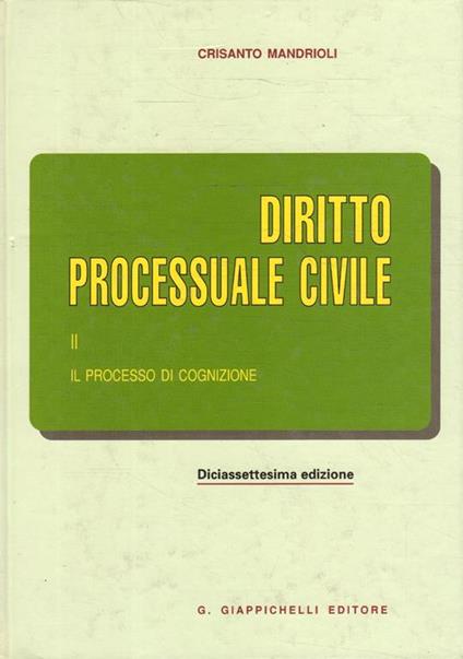 2: Il processo di cognizione - Crisanto Mandrioli - copertina