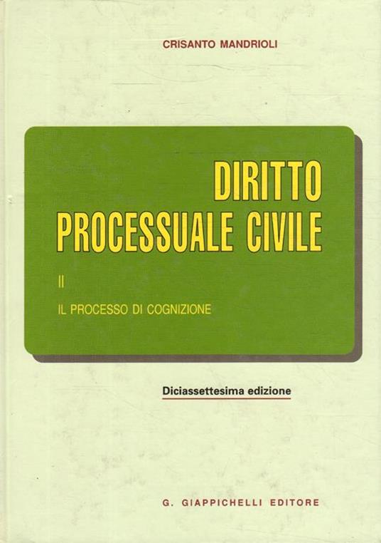 2: Il processo di cognizione - Crisanto Mandrioli - copertina