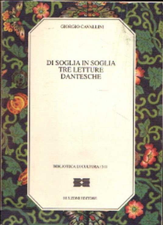 Autografato! Di soglia in soglia : tre letture dantesche - Giorgio Cavallini - copertina
