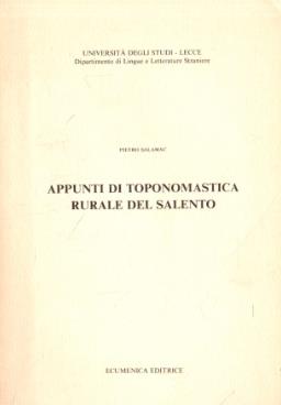 Appunti di toponomastica rurale del Salento - copertina