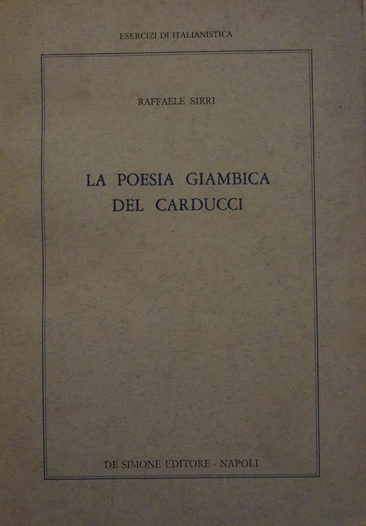 La poesia giambica del Carducci - copertina