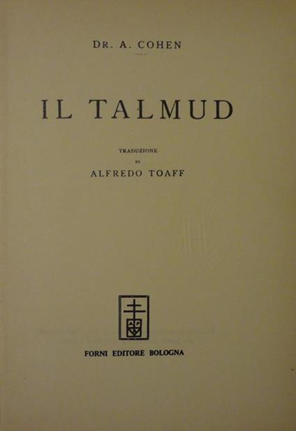 Il Talmund - A. Cohen - copertina
