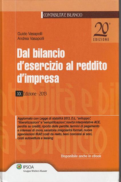 Dal bilancio d'esercizio al redditoo d'impresa - copertina