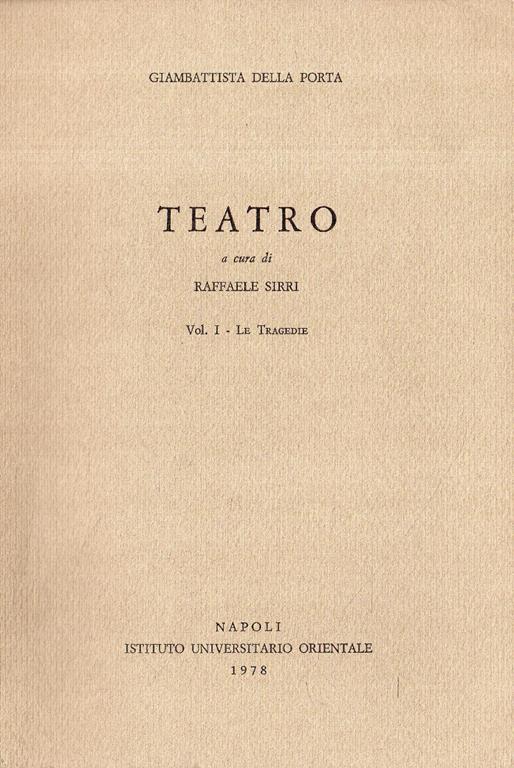 Teatro. 1. Le Tragedie - copertina