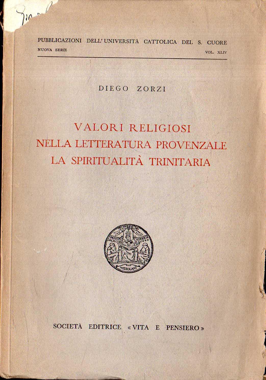 Valori religiosi nella letteratura provenzale. La spiritualità Trinitaria