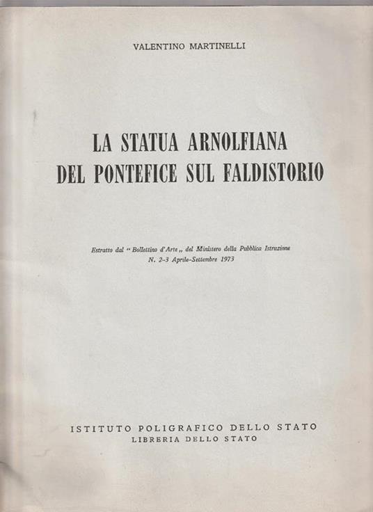 La statua arnolfiana del pontefice sul faldistorio - Valentino Martinelli - copertina