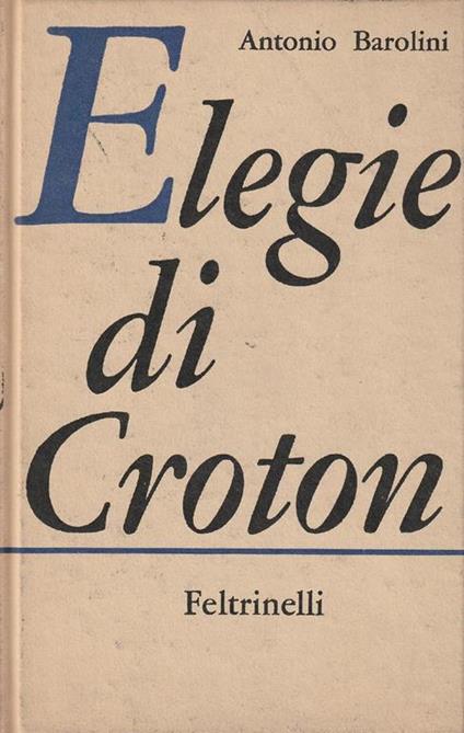 Elogie di Croton - A.M. Bartolini - copertina